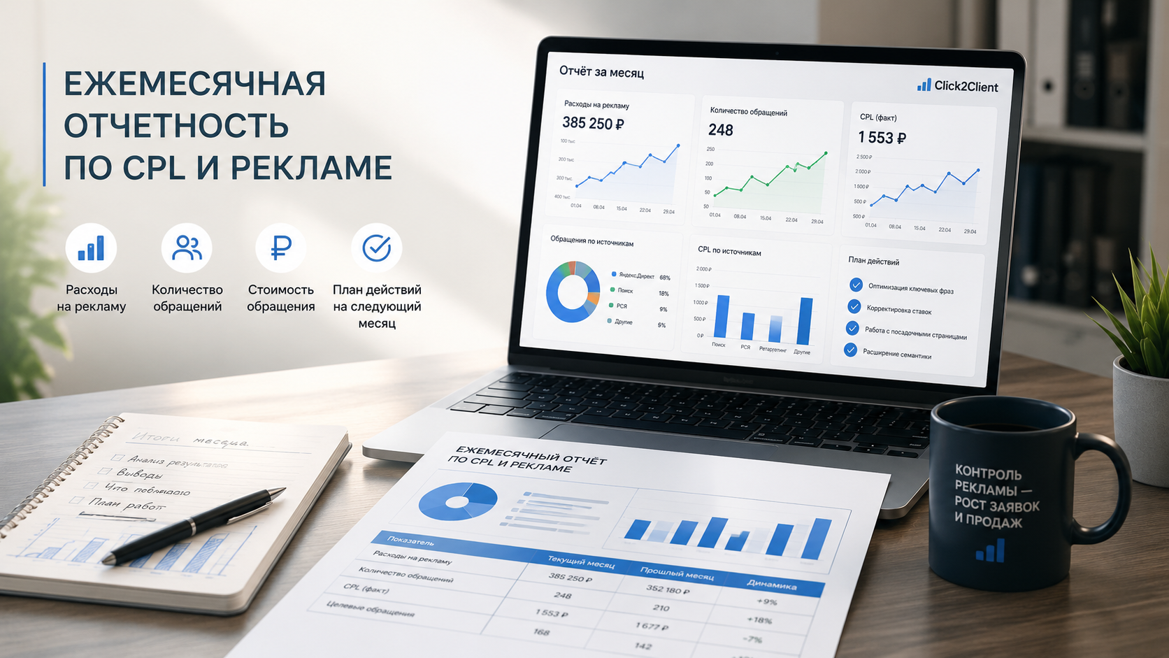 Ежемесячная отчетность по CPL и рекламе