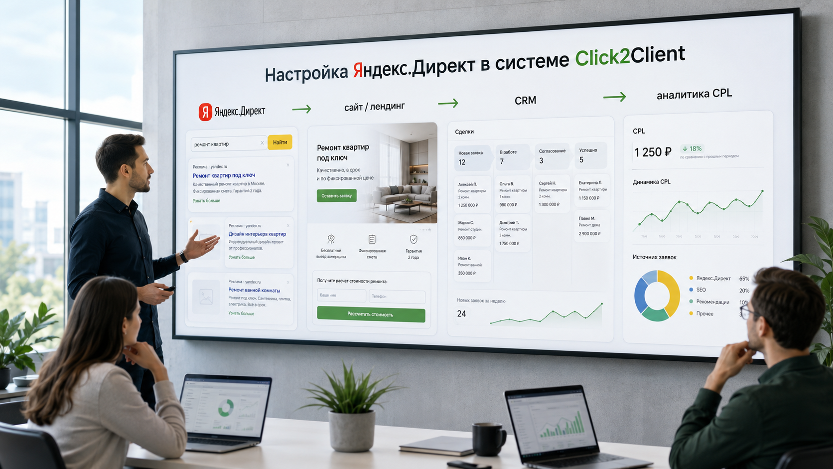 Настройка Яндекс.Директ в системе Click2Client